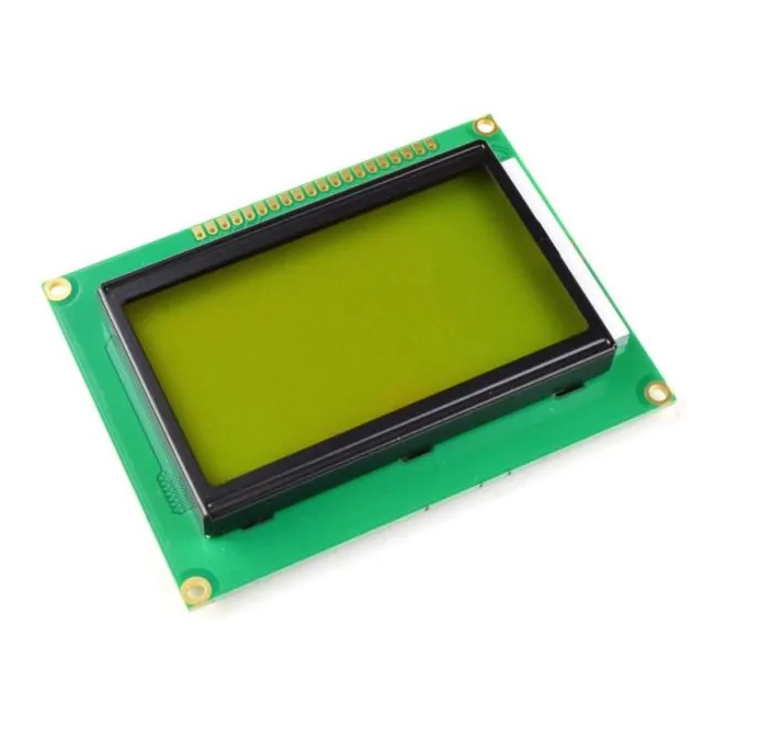 128x64 Character Graphic LCD Display - Green Sharvielectronics