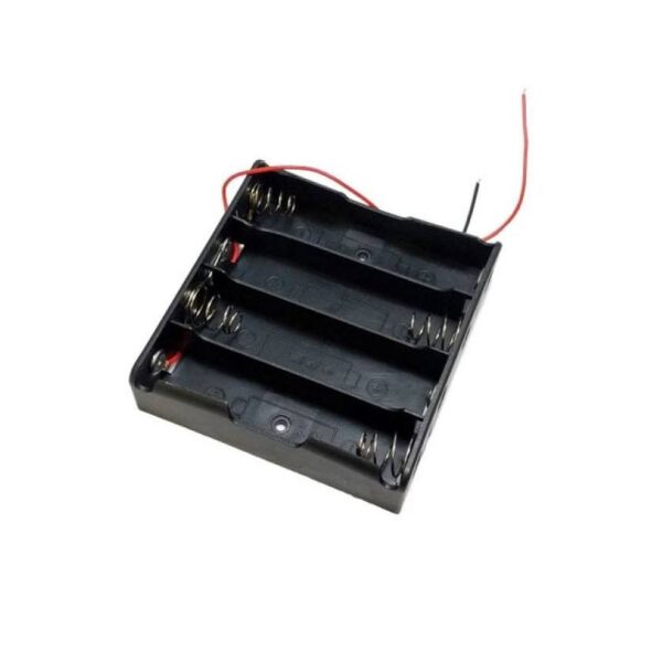 Battery Holder-4xAA-Black in Color