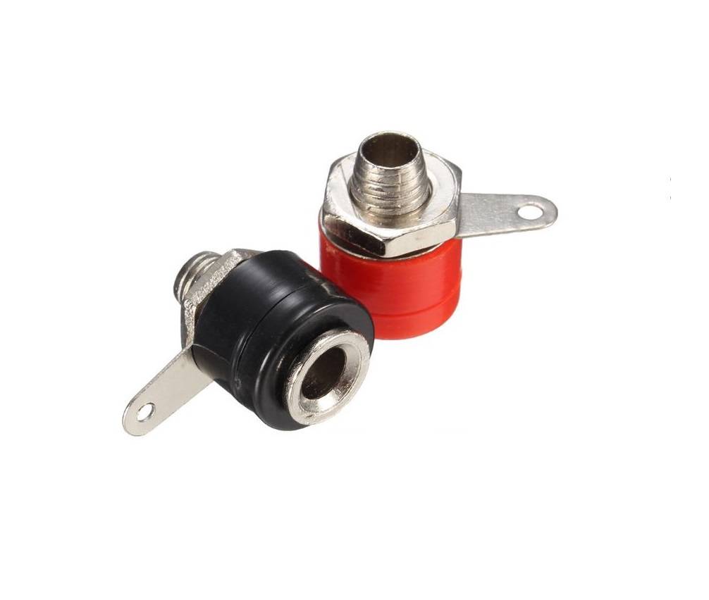 Sharvielectronics: Best Online Electronic Products Bangalore | Banana Jack Plug Connector – Female – Black Red Pair – 4mm | Electronic store in bangalore