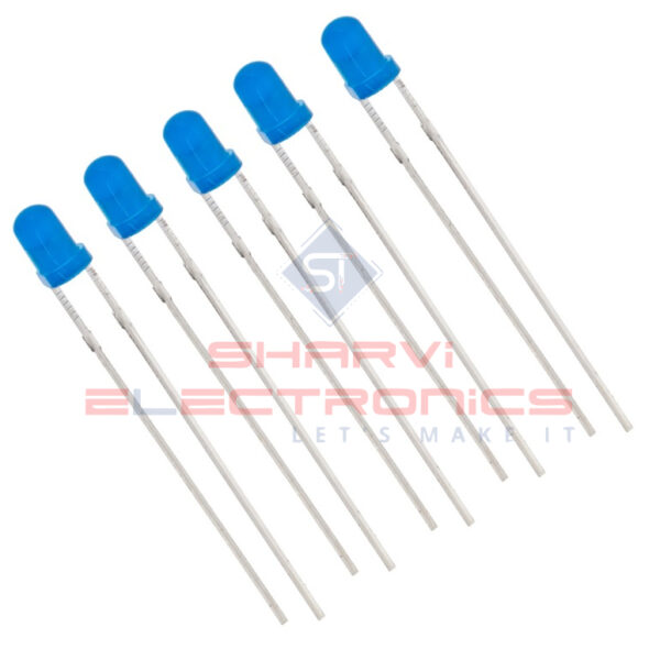 Blue LED-3mm Diffused - 5 Pieces Pack Sharvielectronics