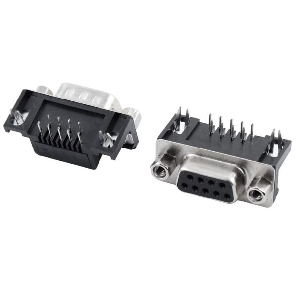 DB9 Female Right Angle Connector - 9 Pin PCB Mount