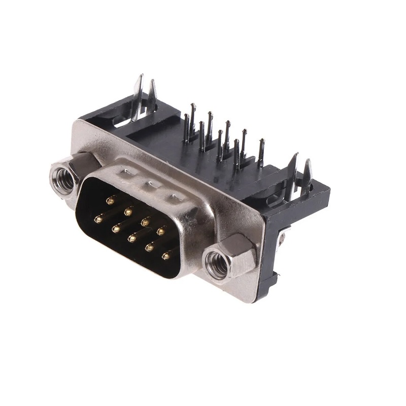 DB9 Male Right Angle Connector - 9 Pin PCB Mount