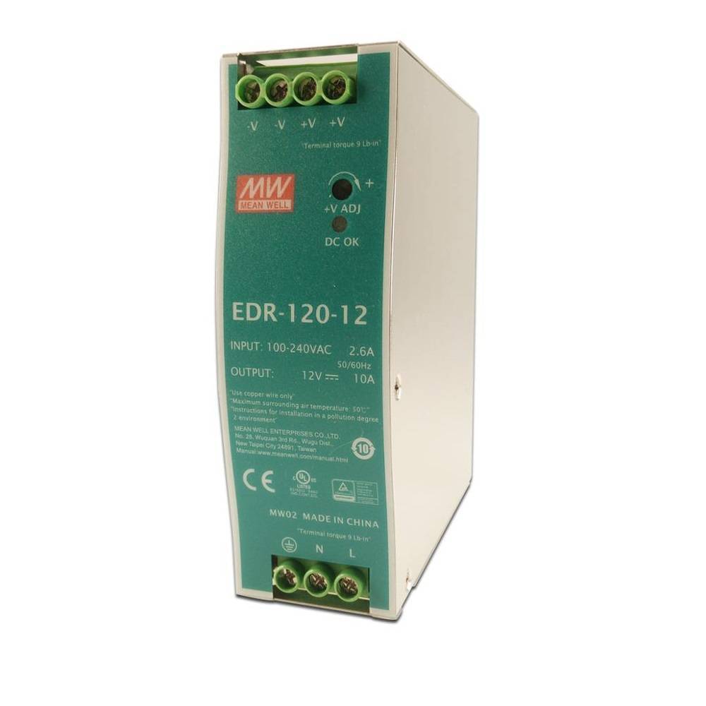 Sharvielectronics: Best Online Electronic Products Bangalore | EDR 120 12 Mean well SMPS – 12V 10A 120W Din Rail Metal Power Supply | Electronic store in Karnataka