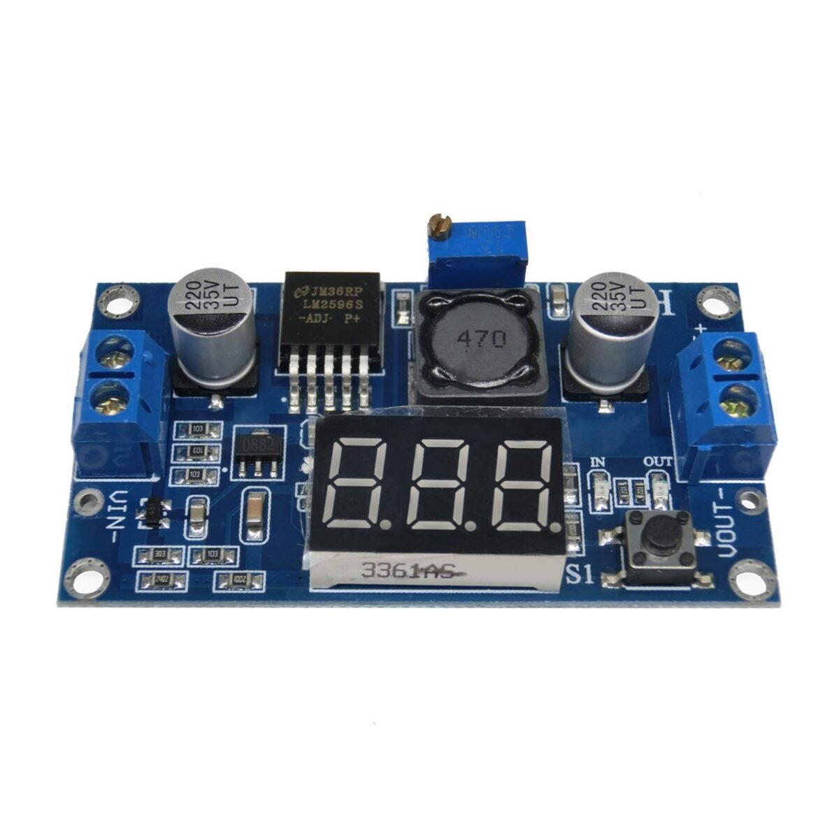 LM2596 Step Down DC-DC Buck Converter Power Supply Module with Digital Voltage Display