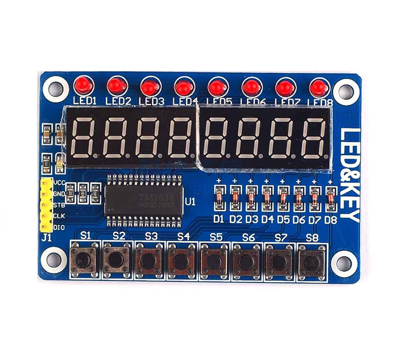 TM1638 8-Bit 8 Button keys for AVR Arduino ARM Display Module Sharvielectronics