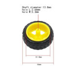 Yellow Tracked Rubber Wheel for BO Motor 65mm x 26mm
