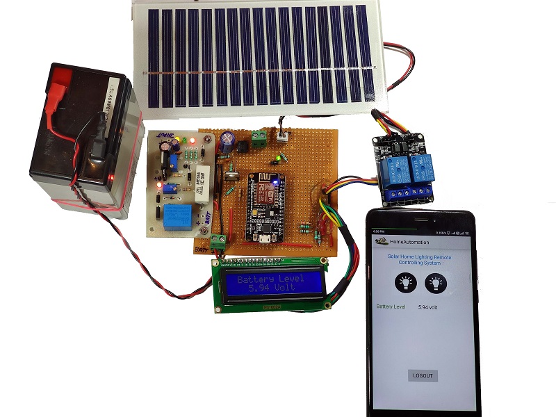 Solar Home Lightning Remote Controlling System Using ESP8266