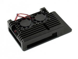 Black Armour Aluminium Alloy Case For Raspberry Pi 4 Dual Cooling Fan sharvielectronics.com