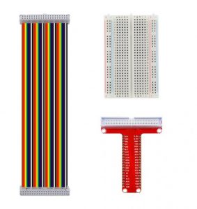 T Type GPIO Breakout board with 40 pin Cable and 400 points Breadboard for Raspberry Pi 3
