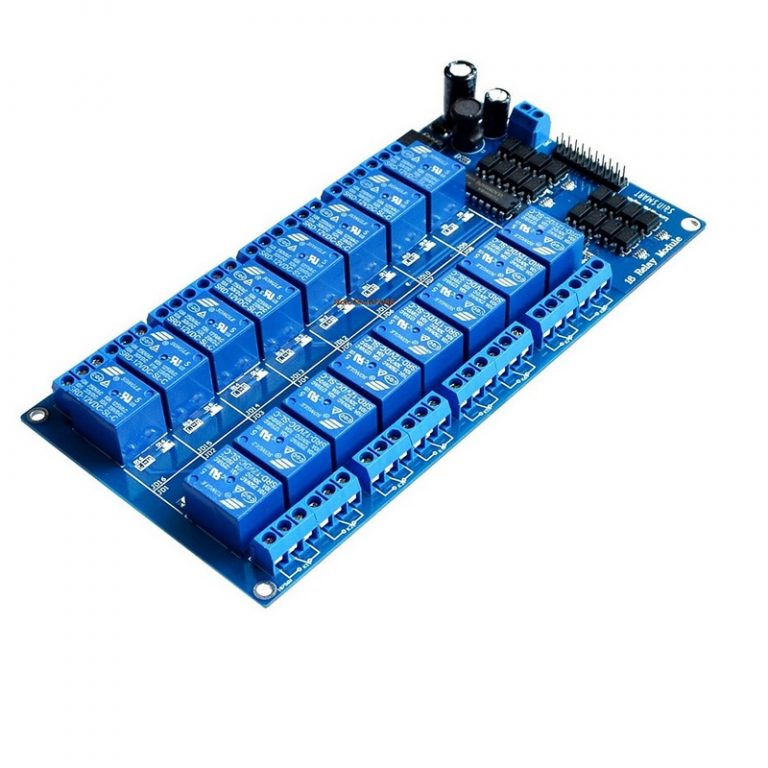 16 Channel 5V Relay Module with Optocoupler and Light Coupling LM2576 Power Supply