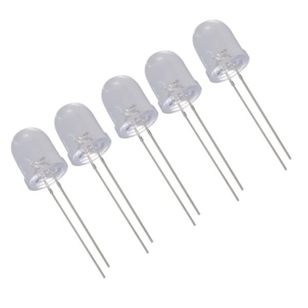 White LED-10mm Clear - 5 Pieces Pack