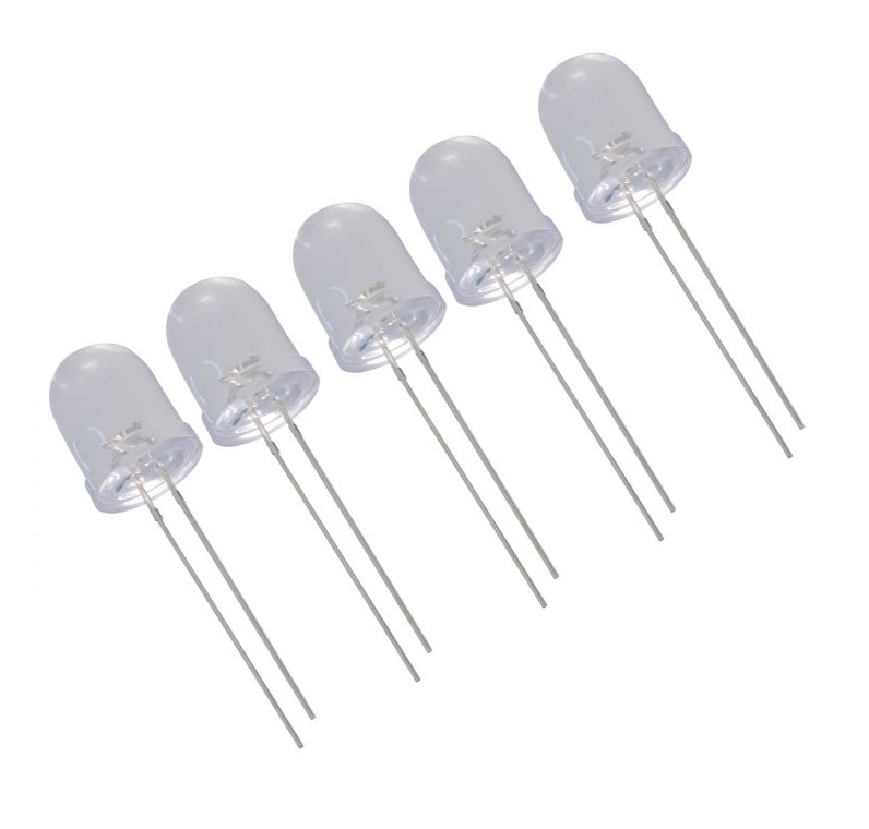 White LED-10mm Clear - 5 Pieces Pack