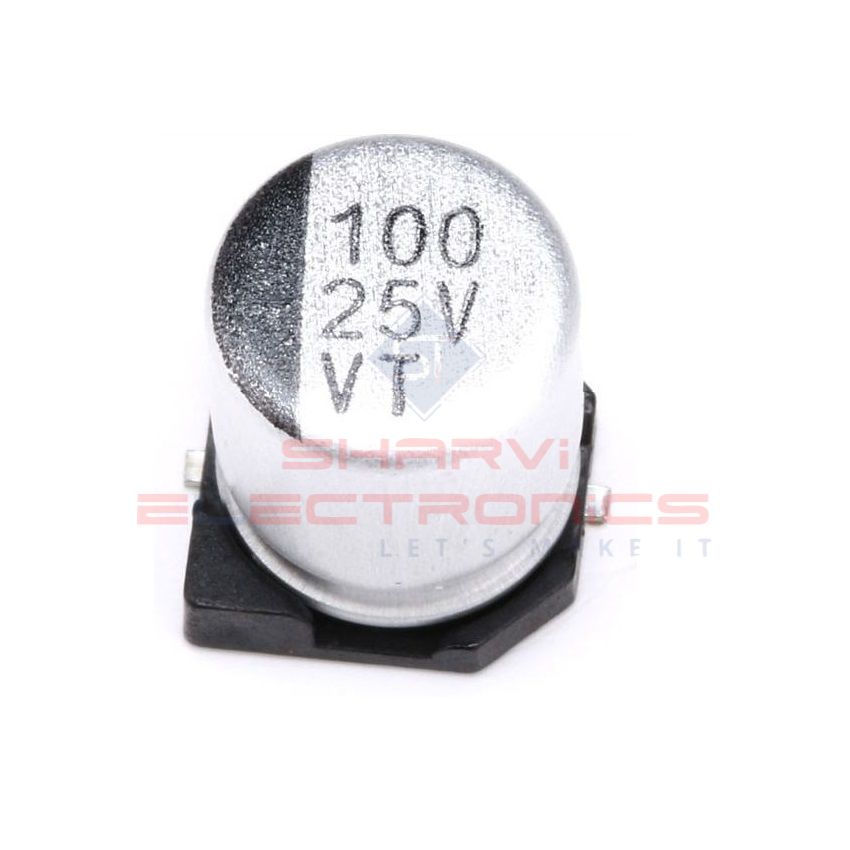 100uF 25V Electrolytic Capacitor - SMD - Pack of 5