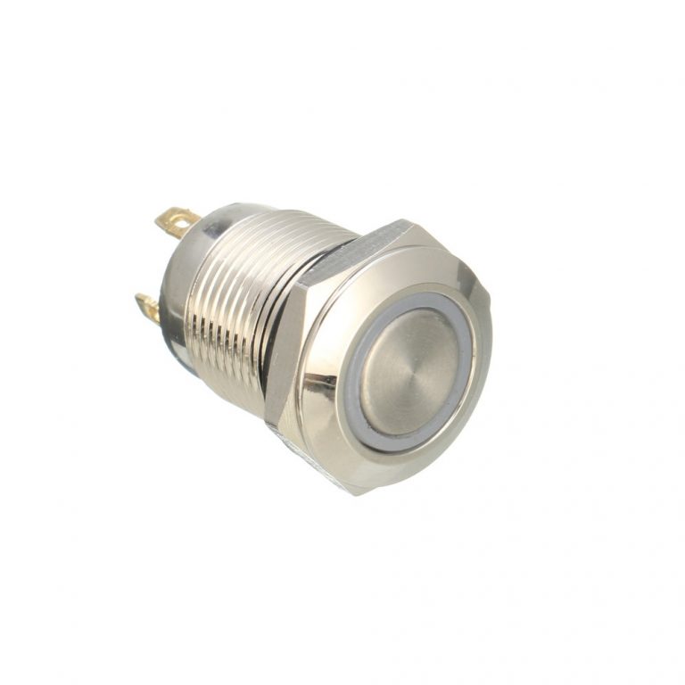 16mm 24V Ring Light Self-Lock Non-Momentary Metal Push Button Switch With Red and Green LED (24V ILLUMINATED Switch)