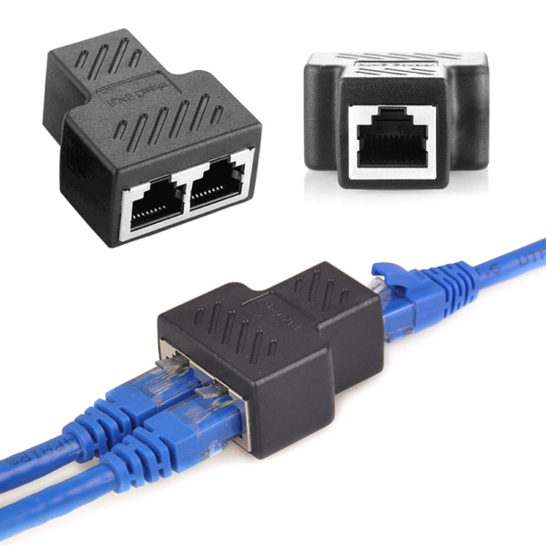 1 To 2 Way RJ45 Ethernet Network Cable Female Splitter Connector Adapter sharvielectronics.com