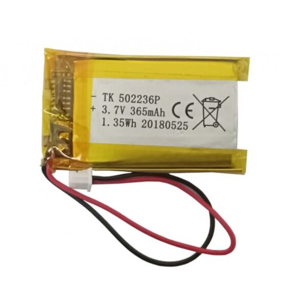 3.7V 365mAH (Lithium Polymer) Lipo Rechargeable Battery Model TK-502236 sharvielectronics.com