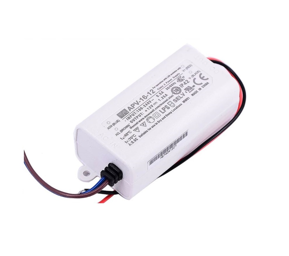 Sharvielectronics: Best Online Electronic Products Bangalore | APV 16 12 Mean Well SMPS 12V 1.25A 15W LED Power Supply | Electronic store in Karnataka