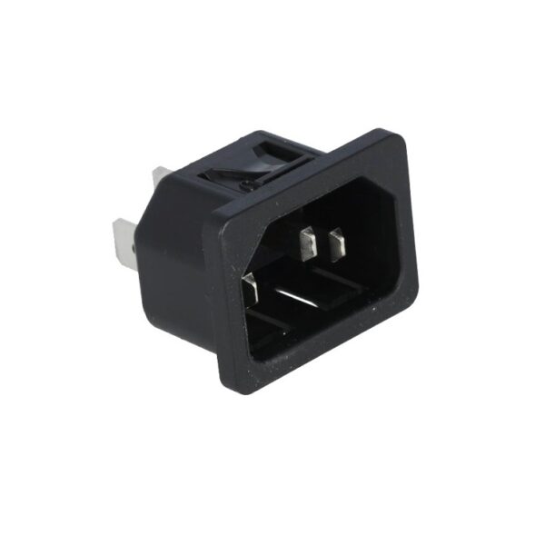 Male Power Cord Connector Panel Mount