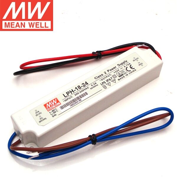 LPH-18-24 Mean Well SMPS - 24V 0.75A 18W Waterproof LED Power Supply sharvielectronics.com