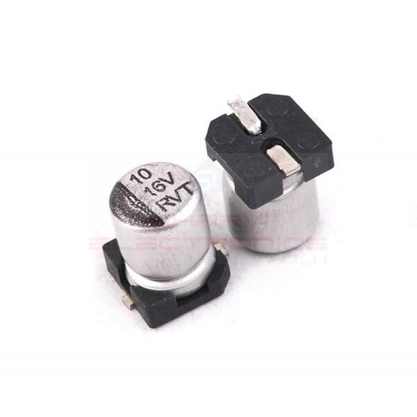 10uF 16V Electrolytic Capacitor–SMD–Pack of 5 sharvielectronics.com