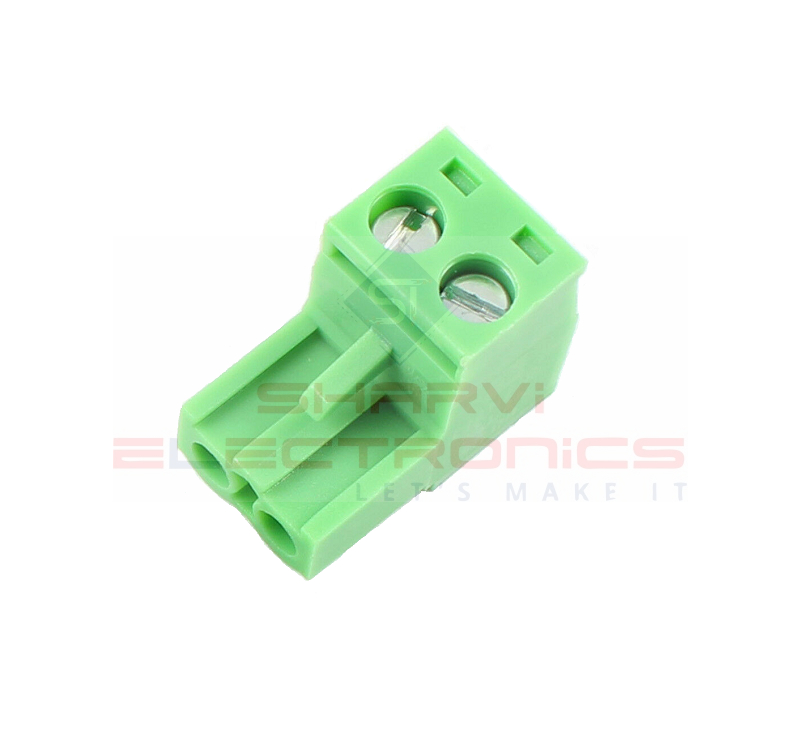 2500 2 Pin Right Angle Screw Terminal Block Female Connector 7.62mm Pitch