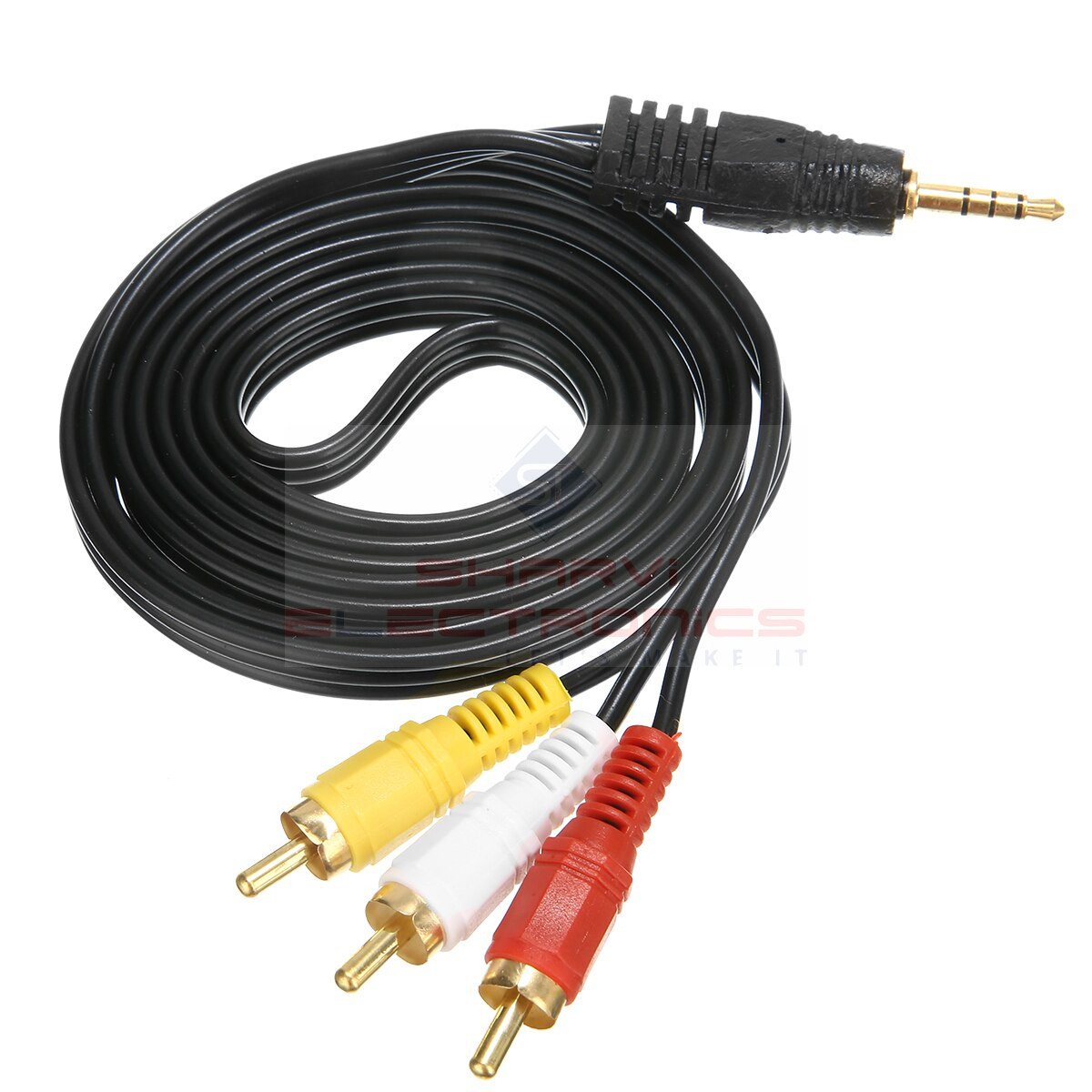 3.5mm Jack Male To 3 RCA Male Converters Audio Video Cable Stereo Adapter-1.5 Meter sharvielectronics.com