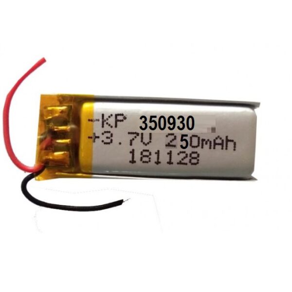 3.7V 250mAH (Lithium Polymer) Lipo Rechargeable Battery Model KP-350930 sharvielectronics.com