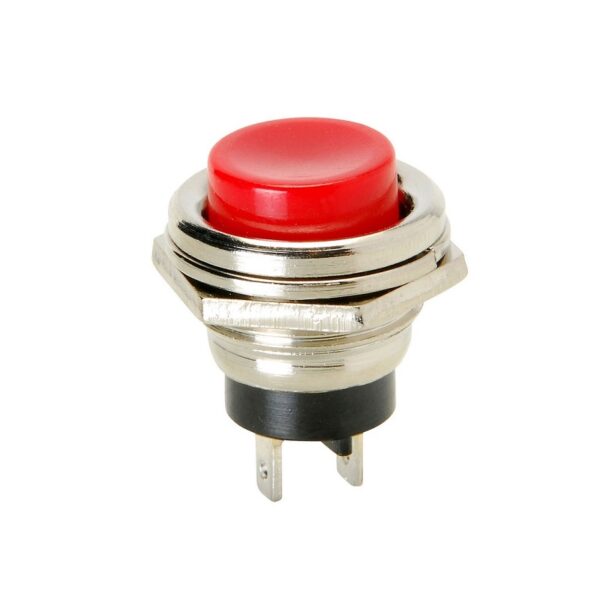 N/O NO SPST Panel Mount Round Momentary Non Lock Push Button Switch ON Red OFF- 