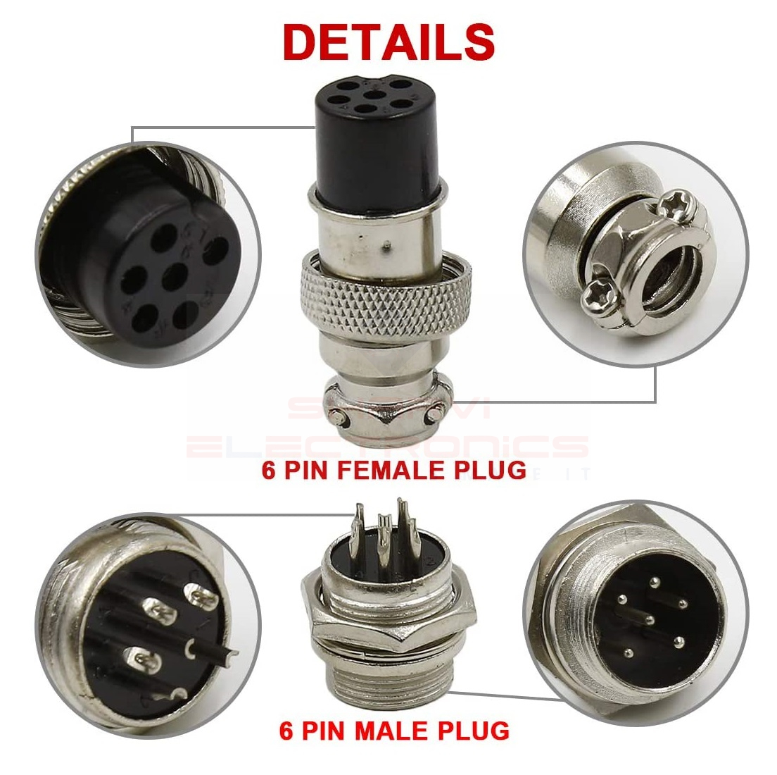 AVIATION PLUG (6 Pin Male And Female) sharvielectronics.com