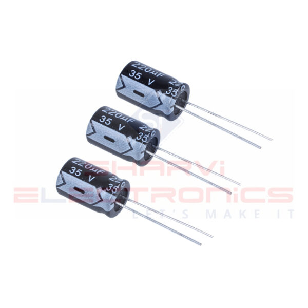 220uF35V Electrolytic Capacitor-3 Pieces Pack Sharvielectronics