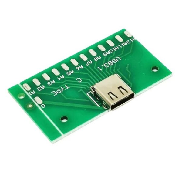 USB 3.1 Female Socket Type C Connector 24 Pins Breakout PCB Board Sharvielectronics.com