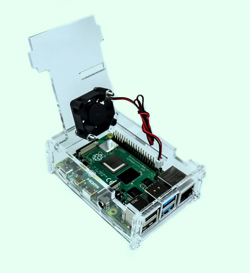 Sharvielectronics: Best Online Electronic Products Bangalore | Acrylic Case for Raspberry PI 4 Model B with Cooling Fan Slot Sharvielectronics | Electronic store in bangalore