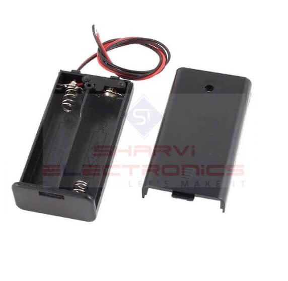 18650 x 2 Battery Holder With Cover And ON OFF Switch Sharvielectronics