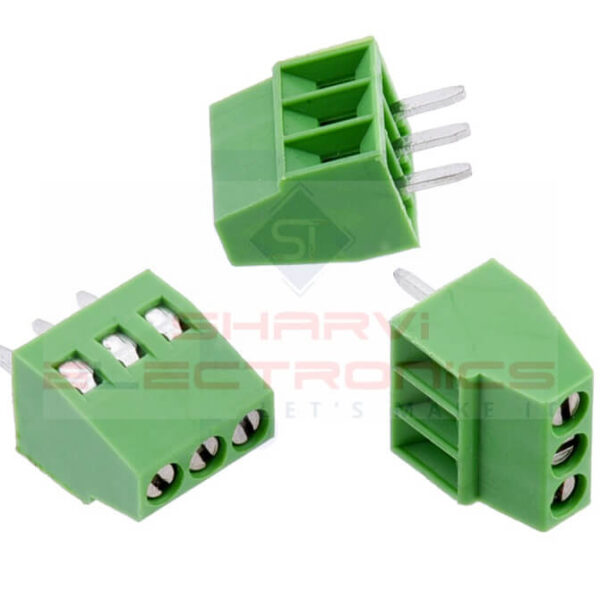 3 Pin 5mm Screw Terminal BZ-127 (Dark Green) - 2 Pieces Pack Sharvielectronics
