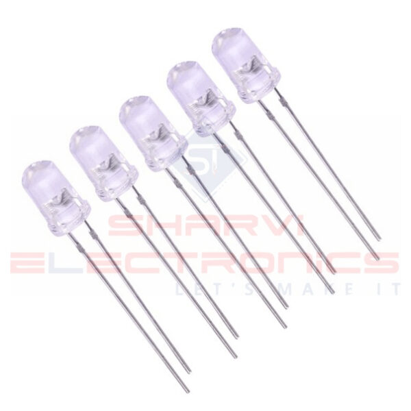 Red LED-5mm Clear - 5 Pieces Pack