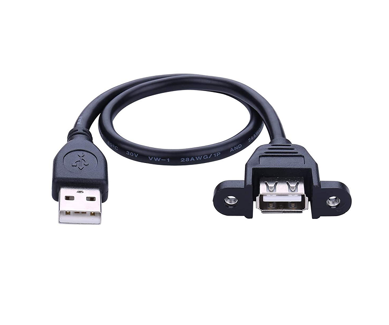 USB Type A Male To Type A Female Panel Mount Extension Cable Sharvielectronics
