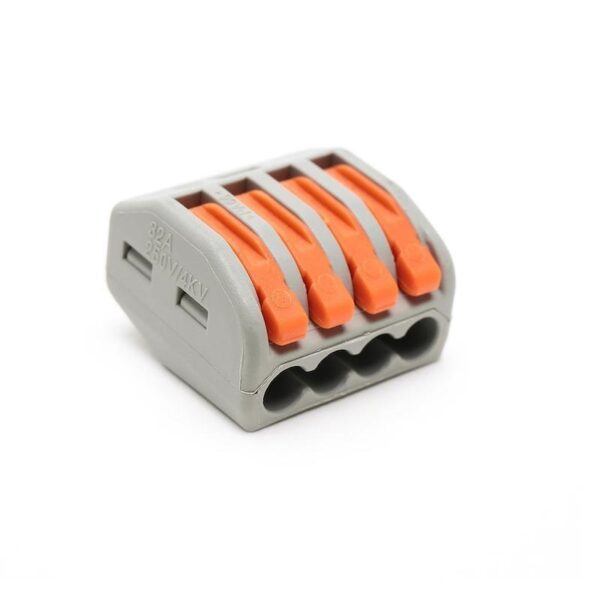 PCT-214 0.08-2.5mm 4 Pole Wire Connector Terminal Block with Spring Lock Lever for Cable Connection