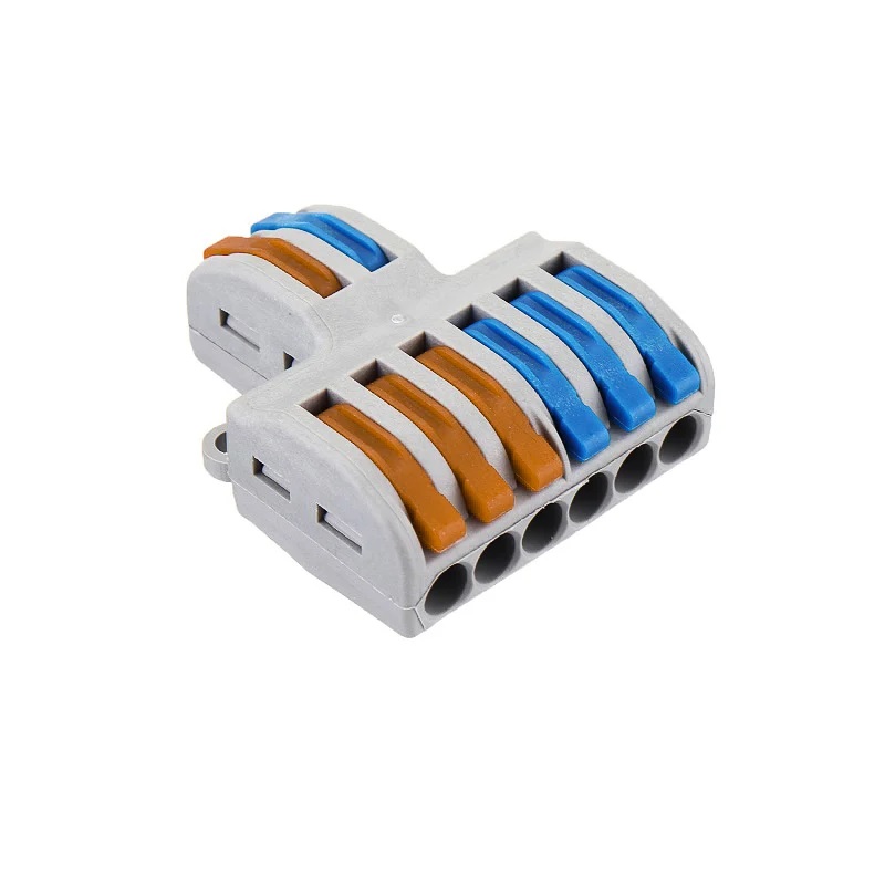 PCT-SPL-62 0.08-2.5mm 6 2 Pole Wire Connector Terminal Block with Spring Lock Lever for Cable Connection Sharvielectronics