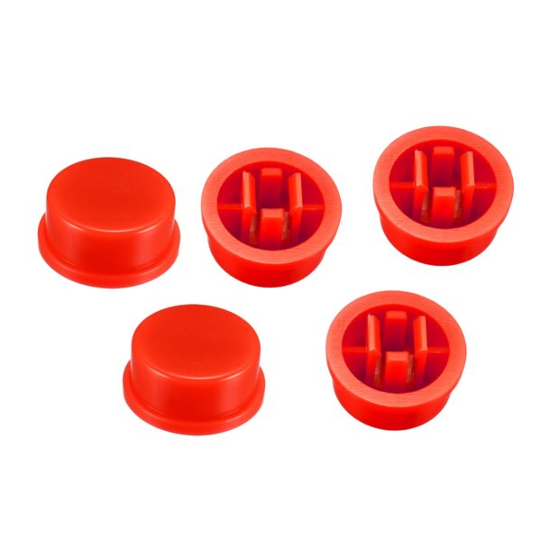 12x12x7.3mm Round Cap for Square Tactile Switch - Red