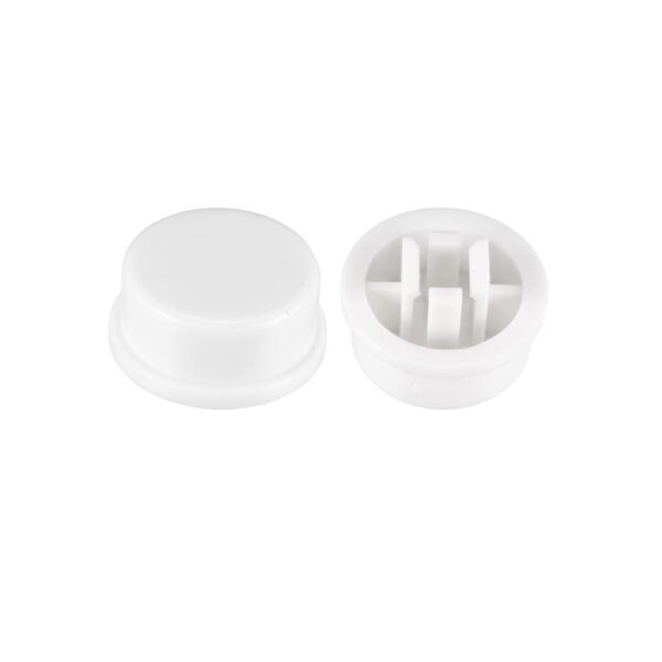 12x12x7.3mm Round Cap for Square Tactile Switch - White