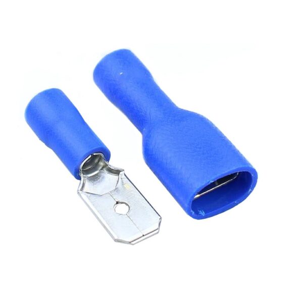 FDFD2-250 MDD2-250 Blue 6.3mm 16-14AWG Wiring Insulated Crimp Terminal Spade Connector-Male and Female Pair Sharvielectronics