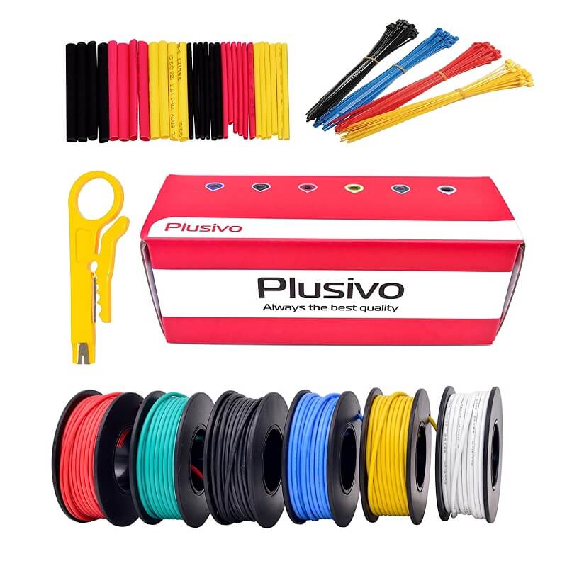 Sharvielectronics: Best Online Electronic Products Bangalore | Plusivo 22AWG 6 Colors x 10M 600V Pre Tinned Hook up Wire Kit – Solid Core Sharvielectronics | Electronic store in Karnataka