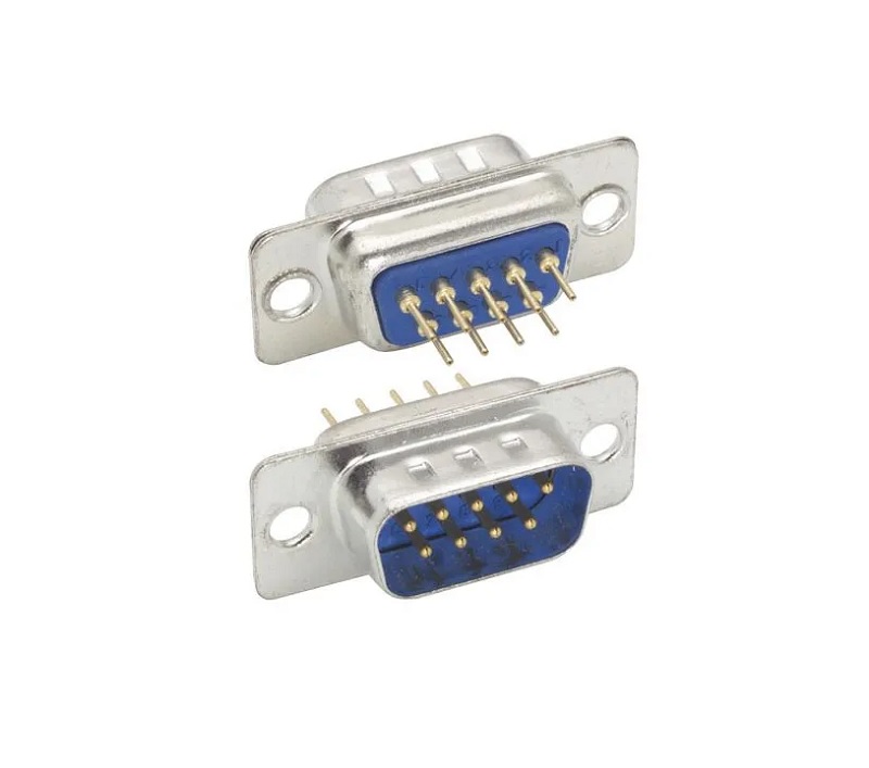 10109PCBNS - DB9 Male D-SUB Straight PCB Termination Connector-Blue