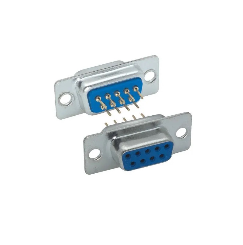 10109SCBNS - DB9 Female D-SUB Straight PCB Termination Connector-Blue Sharvielectronics