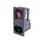 EMI-12 3Pin AC Power Socket With Indicator Switch and Fuse Connector Socket