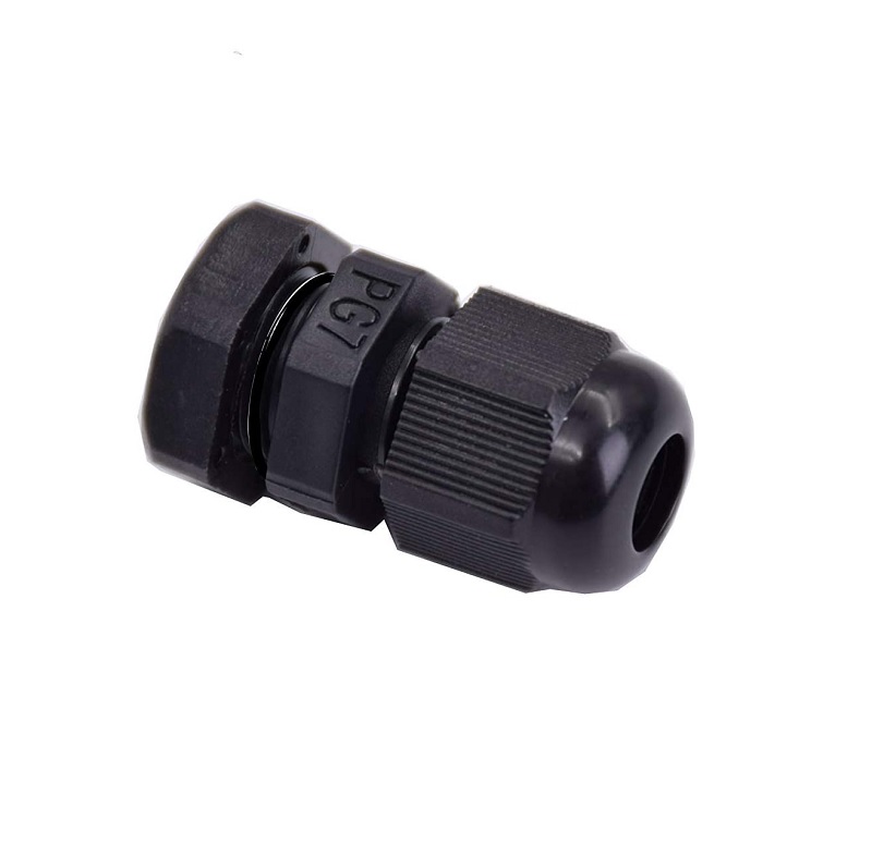 PG7 Gland - Waterproof IP68 Nylon Plastic Cable Gland Connector - Black