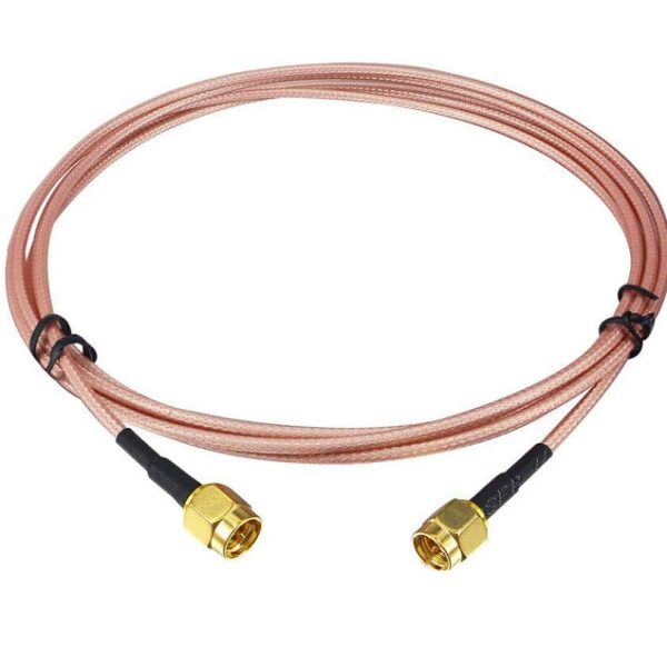 RF RG178 SMA Male to SMA Male Nut Bulkhead Crimp Antenna Low Loss Coaxial Cable - 0.5 Meter Cable Length