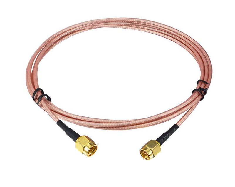 RF RG178 SMA Male to SMA Male Nut Bulkhead Crimp Antenna Low Loss Coaxial Cable - 0.5 Meter Cable Length