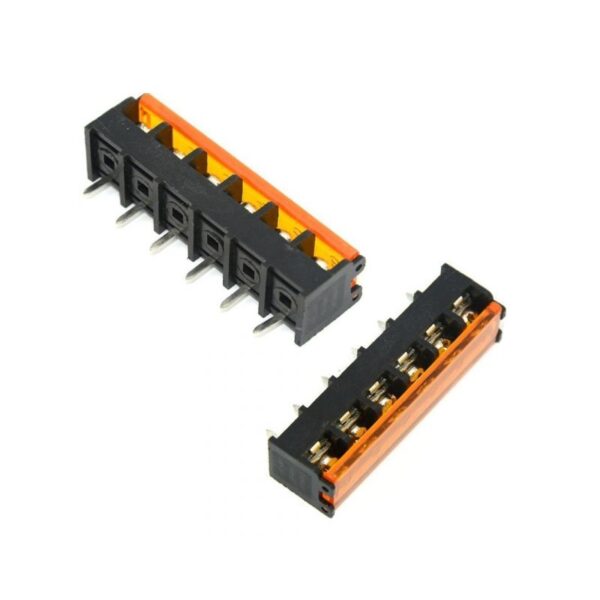 6 Pin Barrier Terminal Block Connector with Flap Cover Lid - 9.5 mm