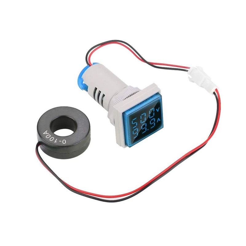 Sharvielectronics: Best Online Electronic Products Bangalore | 22mm 0 100A AC 50 500V 20 75Hz Digital Voltmeter Ammeter Blue Sharvielectronics 1 | Electronic store in Karnataka